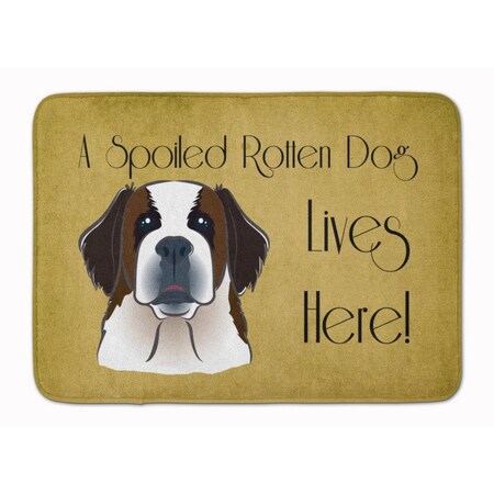 Carolines Treasures Saint Bernard Spoiled Dog Lives Here Machine Washable Memory Foam Mat BB1494RUG